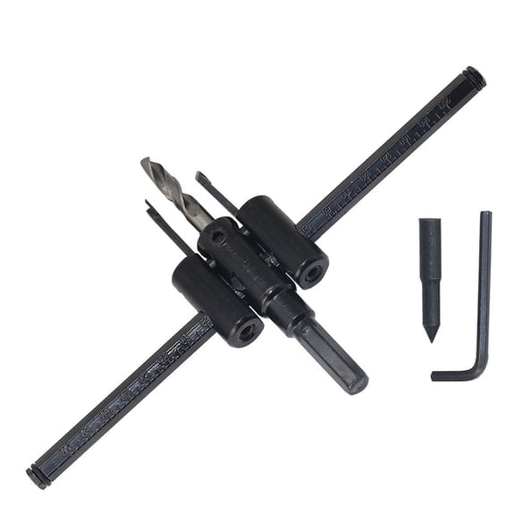 BINGLI Adjustable Hole Saw 1-3/16" to 7-7/8" (30 to 200mm), Heavy Duty Circle Cutter Drill Bit for Wood & Drywall, Round Cutting DIY Tools - Black