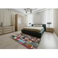 thumbnail image 4 of Ahgly Company Indoor Rectangle Contemporary Chestnut Brown Patchwork Area Rugs, 5' x 7', 4 of 6