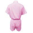 thumbnail image 7 of Fengqque Womens 2 Piece Outfits Striped Short Sleeve Button Down Collared Shirt Matching Drawstring Shorts Sets Pink S(S), 7 of 7