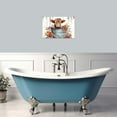 thumbnail image 2 of WFSposter Highland Cow Bathroom Wall Art Cattle Baby in Bucket Canvas Picture Cute Cow Poster Print Rustic Farmhouse Animal Flower Wall Decor (A, (12.00" x 18.00")), 2 of 6