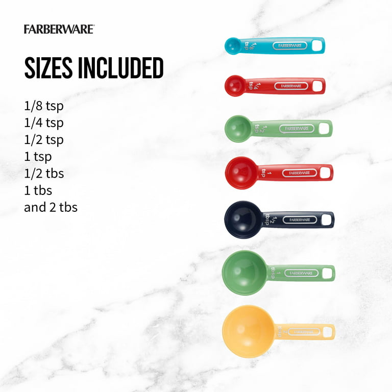 Farberware Plastic Professional 7 Piece Multi-Colored Measuring Spoon Set