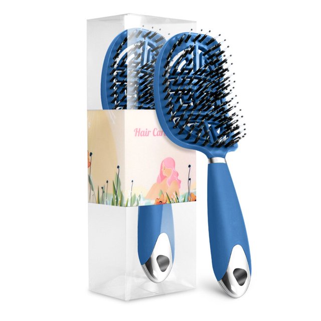 Peine para masaje del cuero cabelludo, cepillo para el cabello para mujer, cepillo para el cabello ultradesenredador rizado en seco y húmedo, cerdas de nailon, herramientas de estilismo para el cabello en salón, triangulación de envíos Tan Jianjun unisex
