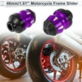 thumbnail image 2 of 15mm Motorcycle Slider Frame Aluminum Alloy Plastic Wheel Fairing Protection Crash Pad Protector Guard 46mm 74mm Purple 2 Pcs, 2 of 7