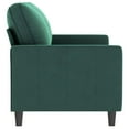thumbnail image 2 of vidaXL Canapé 2 Places Vert Foncé 140 cm Velours, 2 of 5