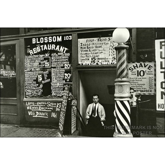 24"x36" Gallery Poster, Bowery restaurant in 1935,