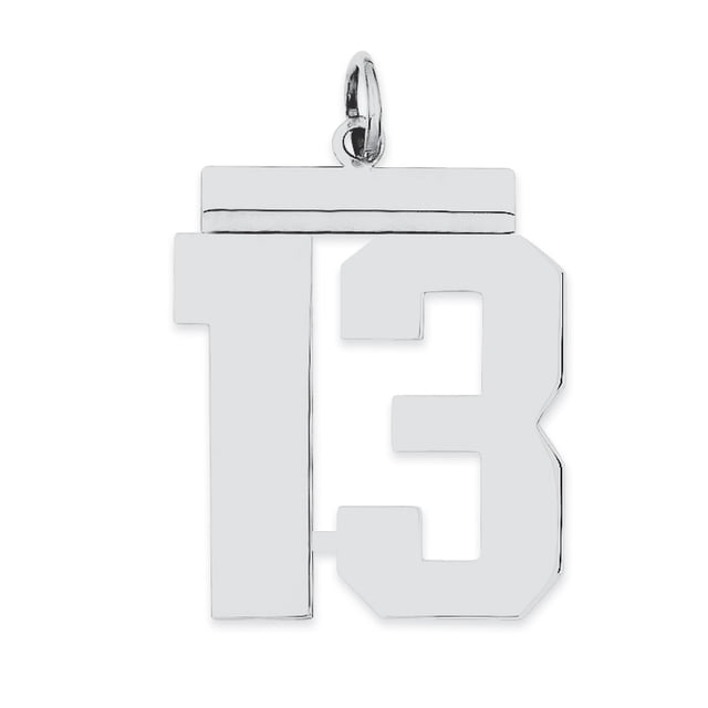 Collier Pendentif en Argent Sterling 925 Numéro 13 Breloques