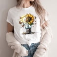 thumbnail image 4 of Inverlee Funny Sunflower Print Tee for Women Trendy Basic Short Sleeve Tshirts Summer Casual Petite Tee, 4 of 5