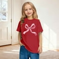 thumbnail image 2 of SGFCWSX Girls Short Sleeve T Shirts, Kids Graphic Tees Summer Oversized Casual Tops Red Size 7-8 Years, 2 of 8