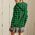 thumbnail image 4 of FDGIU Women's Plaid Flannel Shacket - Plus Size Fleece Lined Hooded Coat, Long Sleeve Button-Down Shirt Jacket, Oversized Flannel Hoodie, Warm Winter Zip-Up Coat, 4 of 6