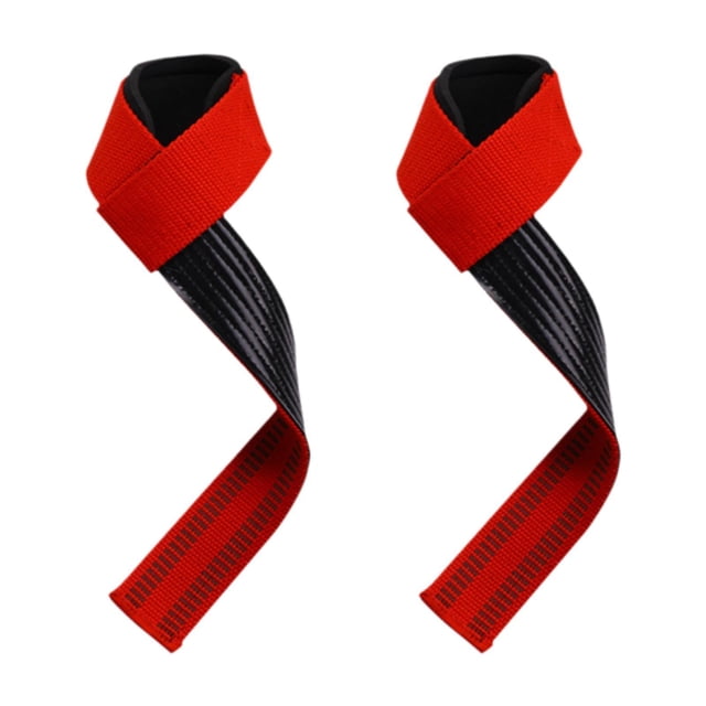 Lipstore 2 Pieces Weight Lifting Straps Deadlift Straps for Gym Exercise Powerlifting Red