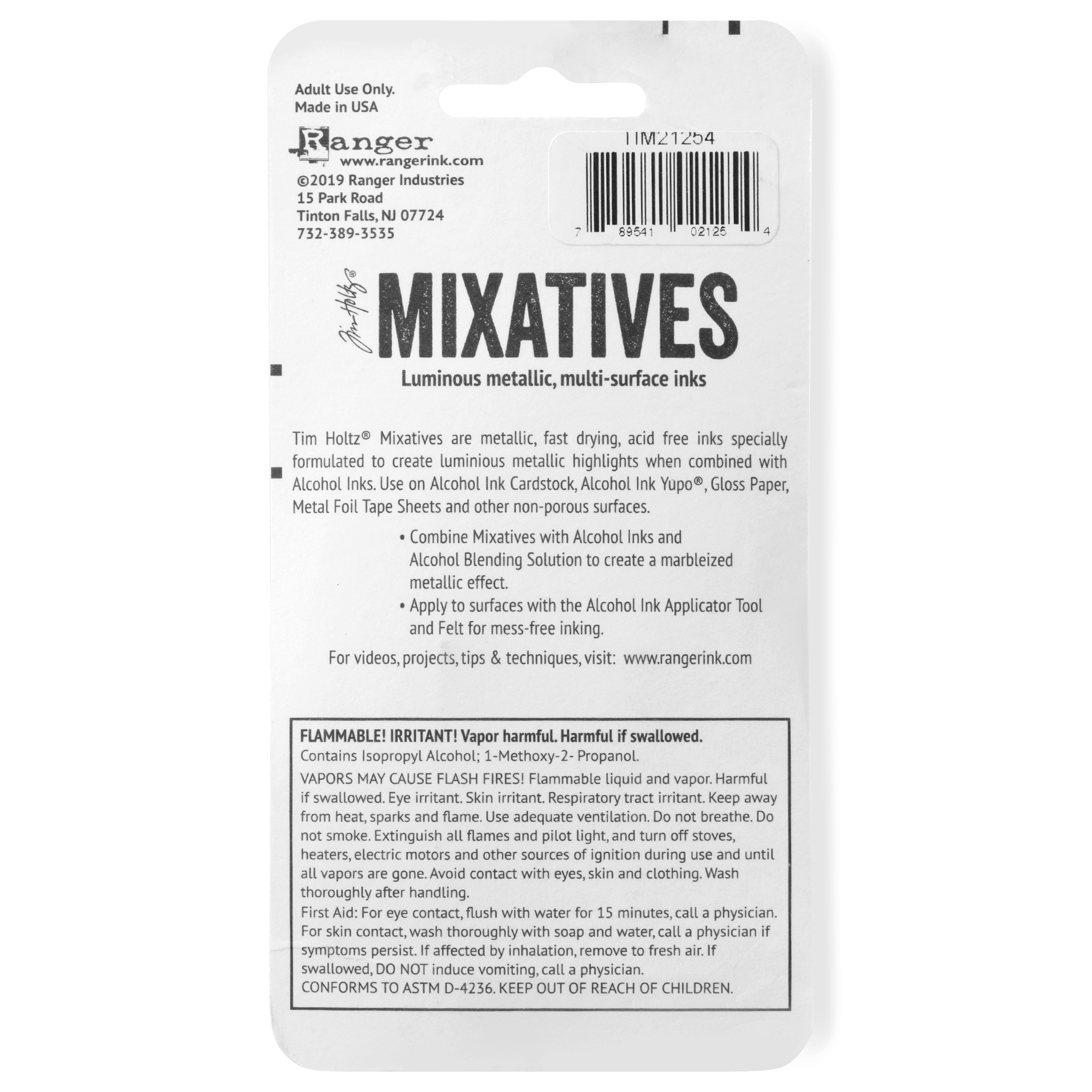 Tim Holtz Alcohol Ink Metallic Mixative Set, Gold & Silver, 6 Packs: 2 ct. (12 total)