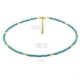 thumbnail image 2 of Aleasha 14" Turquoise Beaded Choker Dainty Gold Bead Necklace for Women Birthstone Jewelry Gifts, 2 of 8