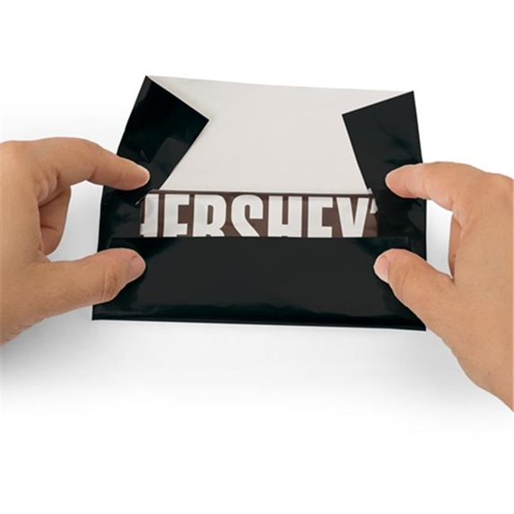 Foilman Foil Black 6 x 7.5 Candy Bar Wrappers, Black - Pack of 100