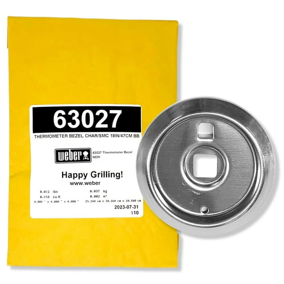 Weber Smokey Mountain Cooker Grill 721001 Bezel for Thermometer 63027