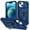 Blue, variant on ELEHOLD Rugged Case for iPhone 15 Plus,Heavy Duty Hybrid Camera Lens Protector 360° Rotation Ring Holder Card Slot Kickstand Function Anti-Slip Shockproof Armor Case for iPhone 15 Plus,Blue
