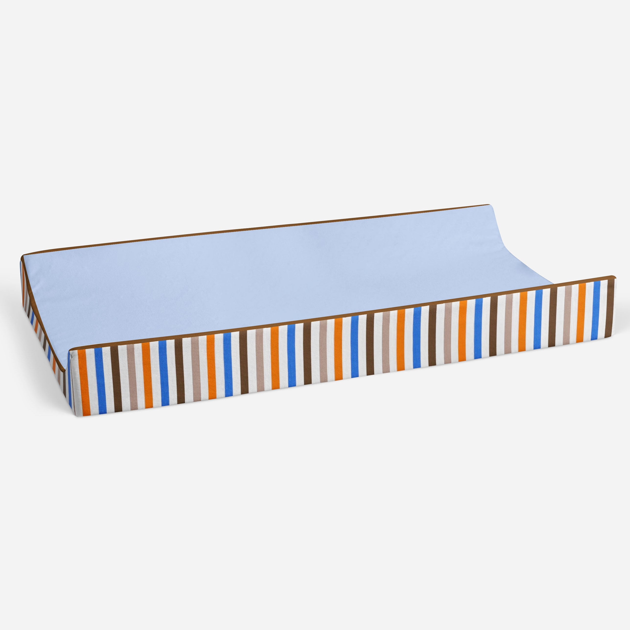 Mod Sports Blue/Orange/Brown Boys Quilted Changing Pad Cover