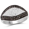 thumbnail image 1 of 0.50 Carat Genuine Champagne Diamond and White Diamond .925 Sterling Silver Ring QJ Model, 1 of 3
