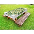 thumbnail image 1 of Mandala Outdoor Tablecloth, Asian Style Ethnic Dahlia Petals Eastern Illustration Print, Decorative Washable Fabric Picnic Tablecloth, 58 X 104 Inches, Jade Hunter Fern Green Apricot, by Ambesonne, 1 of 2
