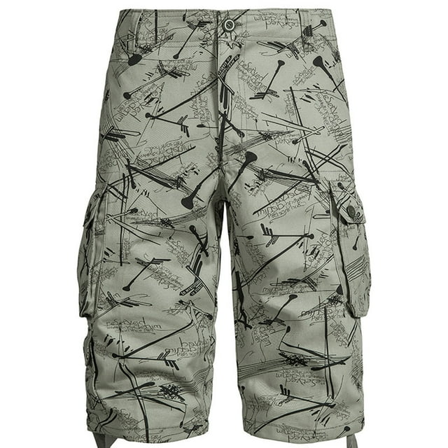 Quick Dry Pants Men Mens Directional Sign Work Shorts Mid-Waist Multi-Pocket Five-Piece Pants Casual Shorts Pants Swim Trunks Men Short Quick Dry Shorts Men Lightweight Work Pants for Men