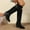Black, variant on Heisall Womens Boots Winter Knee-High Solid Pointed Toe Side Zipper Chunky Low Heel Casual Fashion