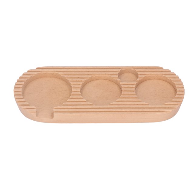 Soporte para manipulación de café, multifunción, 4 ranuras, soporte para manipulación de filtro de café de madera para hacer café L: aplicable 58mm/2,28 pulgadas