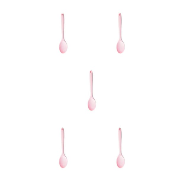 Inteprter Cuchara de silicona con mango Cucharas de sopa Cocina Cuchara de cocina Agitación Hornear Crema de mantequilla Vajilla para hotel Rosa Type2 NO2