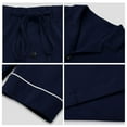 thumbnail image 3 of ANLIQI Men's 100% Cotton Short Sleeve Pajama Sets Button Down Notched Collar Sleepwear Soft Lounge Pjs with Pockets (Navy Blue, L), 3 of 7