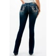 thumbnail image 3 of Grace in LA Women's Western Horseshoe Steehead Embroidered Stretch Bootcut Jeans (25, Blue), 3 of 3