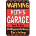 thumbnail image 1 of KEITH'S Garage Warning Man Cave Wall Decor 8x12 Metal Sign 108120030062, 1 of 1
