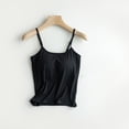 thumbnail image 3 of MESSUEN Camisole Tops for Women Tank Top with Built in Bra Square Neckline Camisole Solid Color with Bra Pads Bra One Vest Camisole Summer Tank Tops Womens Blouses Dressy Casual Black S, 3 of 7