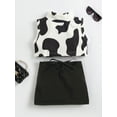 thumbnail image 2 of Seyurigaoka 2 Pcs Newborn Baby Girl Tanks Tops + Skirt, Cow Pattern Adjustable Waist Straps Summer Lovely Clothing, 2 of 9