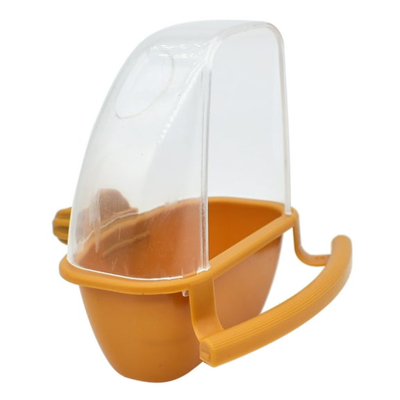 No Mess Bird Feeder for Cage Parrot Food Dispenser with Perch Plastic Food Container for Parakeet Cockatiel Conure