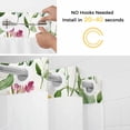 thumbnail image 2 of Spring Floral No Hooks Shower Curtain with Snap-in Liner Romantic Gradient Blue Yellow Pink Flowers Farmhouse Shower Curtains for Bathroom, Waterproof, Easy Install, Washable 72"x84", 2 of 9