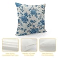 thumbnail image 4 of PHYHOO  Bule Flower Throw Pillow Covers , Sateen Breathable Cushion Case on Sofa Couch Soft for Quality Sleep, 4 of 5