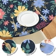 thumbnail image 4 of Pioneer Flower Floral Print Pattern Round Fitted Tablecloth with Elastic Edge,Dining Table Cover Waterproof,Outdoor Round Tablecloth for Camping,Dining,Indoor and Outdoor, 4 of 7