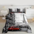 thumbnail image 2 of Homewish Red Truck Bedding Comforter Set 2pcs for Teens Adults,Eiffel Tower Twin Comforter Sets Microfiber,Retro Vintage Breathable Bedding Set,Lightweight Room Decor, 2 of 8