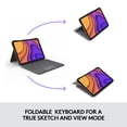 thumbnail image 3 of Logitech Folio Touch Keyboard/Cover Case (Folio) Apple, Logitech iPad Air (4th Generation) Tablet - Oxford Gray - Scuff Resistant, Scratch Resistant, Spill Resistant - Woven Fabric - 10.1" Height, 3 of 11