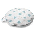 thumbnail image 1 of Neutral Color Round Floor Cushion with Handle, Cartoonish Soft Toned Pastel Stars Cartoon Bicolour Design, Decorative Pillow for Living Room & Dorms, 18" Round, Cadet Blue and Pale Peach, by Ambesonne, 1 of 4