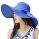 thumbnail image 1 of Sonducket Sombrero para el sol para mujer con ala grande - Sombrero de paja elegante y plegable con protección solar eficaz Bowknot Sombreros zafiros azules, 1 of 6