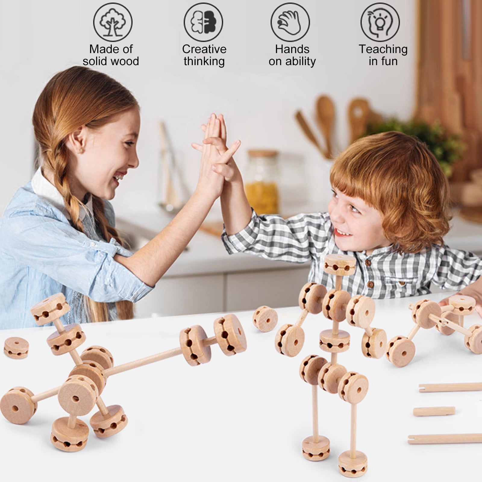 Daisyyozoid Wholesale DIY Insert Bead Building Blocks 60 Pieces Of Children's Educational Building
