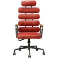 thumbnail image 2 of ACME Calan Leather High Back Adjustable Swivel Office Chair in Red, 2 of 5