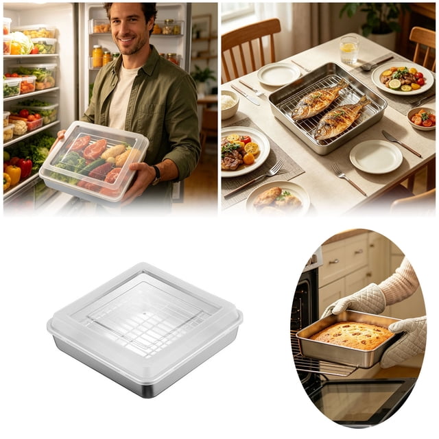 Tong Stainless Steel Food Storage Containers Airtight Kitchen Keep Fresh With Lids For Meal Prep Pantry Organization