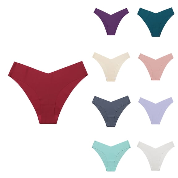 Bovxnpu Women's Plus Size Panties, Seamless Thongs for Women No Show Panties, Women Underwear Panties Ladies Underpants Thongs Panties Ladies Underwear Underwear