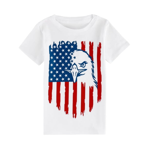 Family Boys 4th of July Shirt Kids Patriotic Dinosaur American Flag USA Shirts Tshirts Clothing