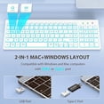 thumbnail image 3 of Wireless Keyboard and Mouse Combo - Quiet Backlit Keyboard with RGB Mouse, Rechargeable, Slim, Sleep Mode for Windows, Mac, Laptop -White-Wagpak, 3 of 7