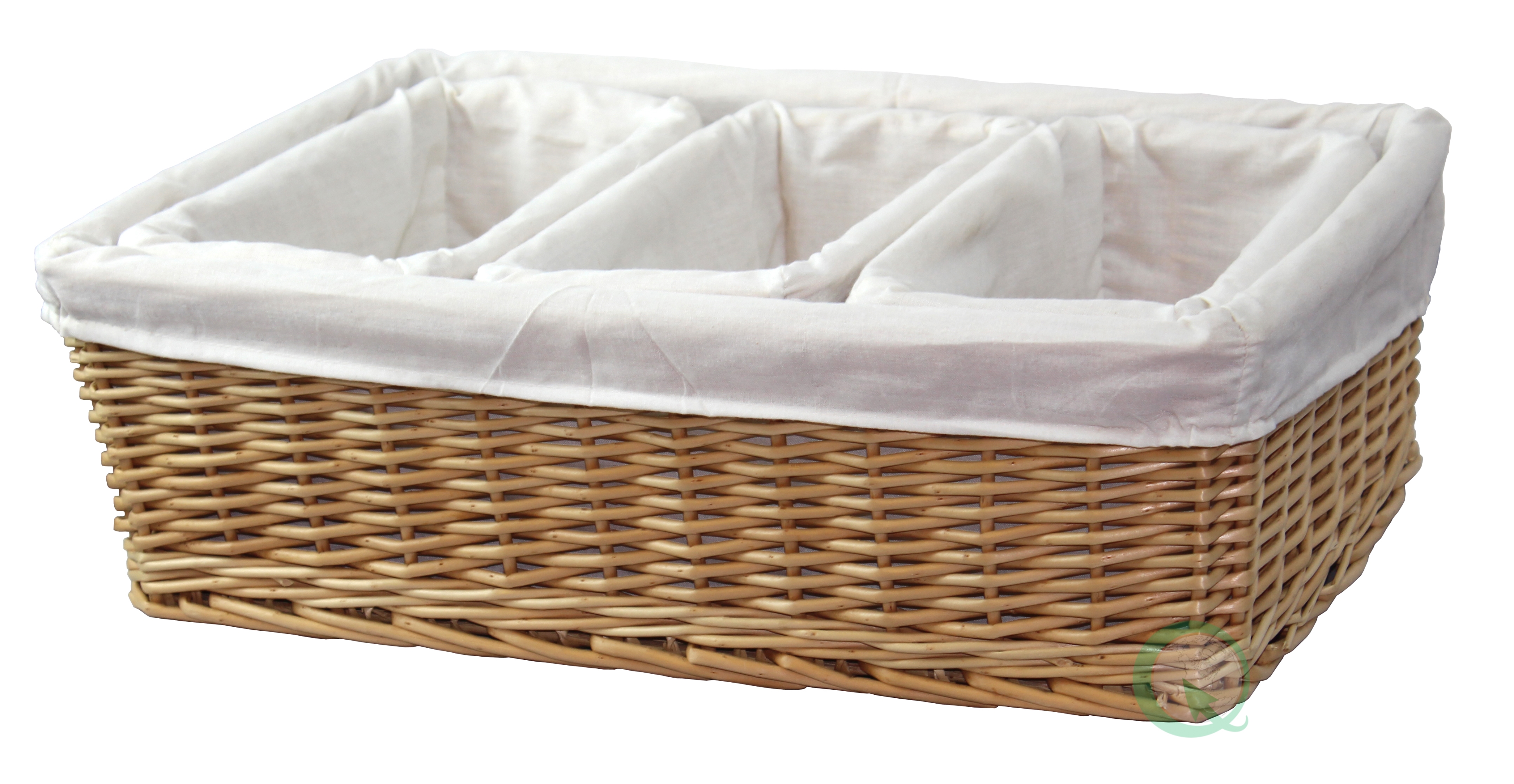 Willow Baskets with Fabric Lining, Set of 4