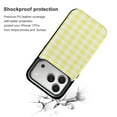 thumbnail image 2 of Check Pattern Yellow And White Leather Wallet Case for iPhone 17 Pro Wallet Case Card Holder Flip, 2 of 8
