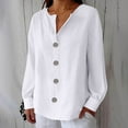 thumbnail image 6 of cocolona Womens Button V Neck Long Sleeve Shirts Dressy Casual Blouses Casual Loose Solid Color Lightweight Tops, 6 of 6