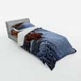 thumbnail image 3 of Ambesonne Animal Bedding Set 4 Pcs, Wild Bear Fish Nature, Queen, Brown White, 3 of 3