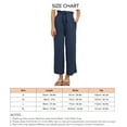 thumbnail image 3 of Mujeres Lino Pantalones cordón de alta cintura casual Loose fit pierna ancha para las mujeres verano púrpura azul XL, 3 of 3